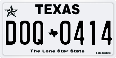 TX license plate DOQ0414