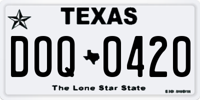 TX license plate DOQ0420