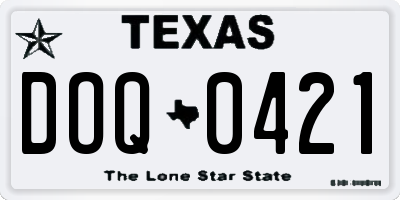 TX license plate DOQ0421