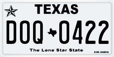 TX license plate DOQ0422