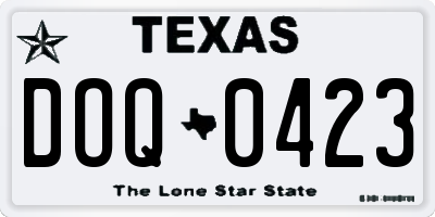 TX license plate DOQ0423