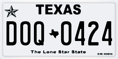 TX license plate DOQ0424