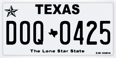 TX license plate DOQ0425