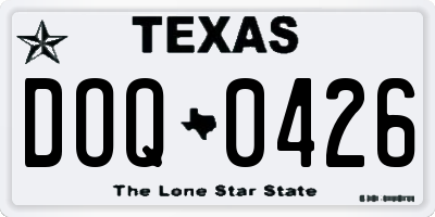TX license plate DOQ0426