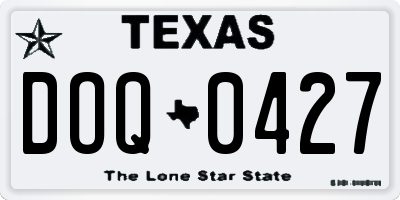 TX license plate DOQ0427