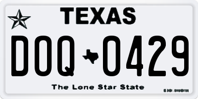 TX license plate DOQ0429