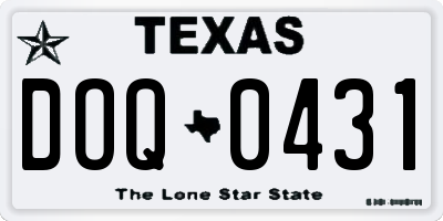 TX license plate DOQ0431