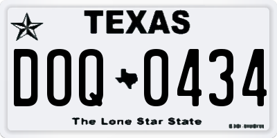 TX license plate DOQ0434