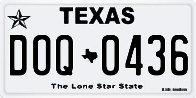 TX license plate DOQ0436