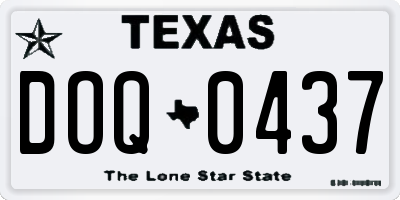 TX license plate DOQ0437
