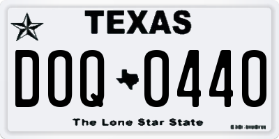 TX license plate DOQ0440