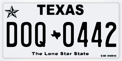 TX license plate DOQ0442