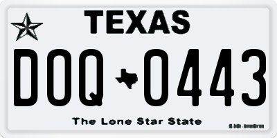 TX license plate DOQ0443