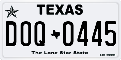 TX license plate DOQ0445