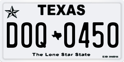 TX license plate DOQ0450