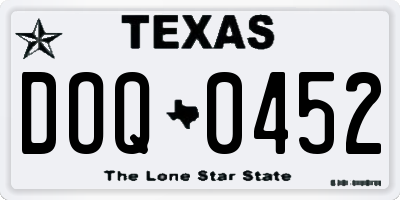 TX license plate DOQ0452