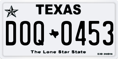 TX license plate DOQ0453