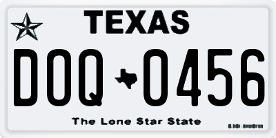 TX license plate DOQ0456