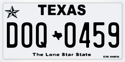 TX license plate DOQ0459