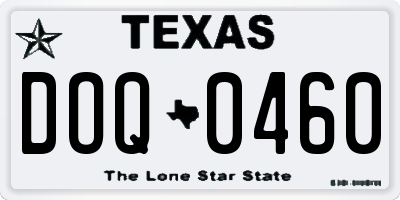 TX license plate DOQ0460