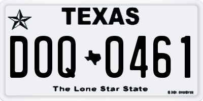 TX license plate DOQ0461
