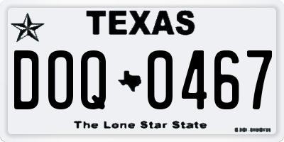 TX license plate DOQ0467