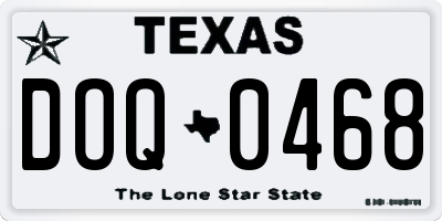 TX license plate DOQ0468