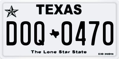 TX license plate DOQ0470