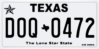TX license plate DOQ0472