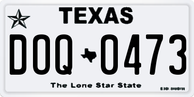 TX license plate DOQ0473
