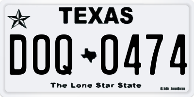 TX license plate DOQ0474