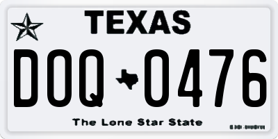 TX license plate DOQ0476
