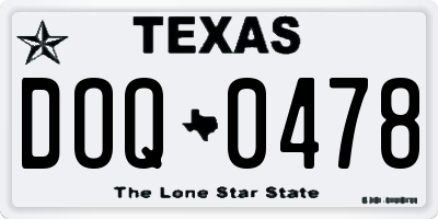 TX license plate DOQ0478