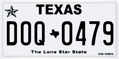 TX license plate DOQ0479