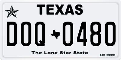 TX license plate DOQ0480