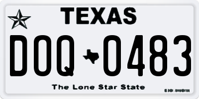 TX license plate DOQ0483