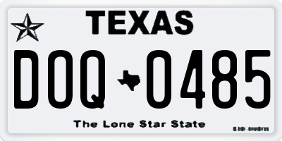 TX license plate DOQ0485
