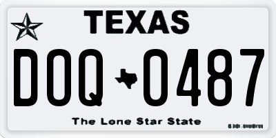 TX license plate DOQ0487