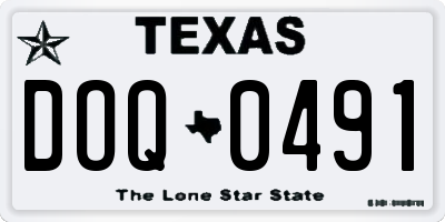 TX license plate DOQ0491