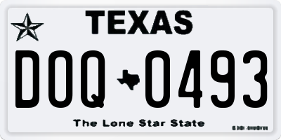 TX license plate DOQ0493