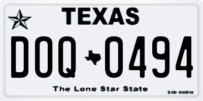 TX license plate DOQ0494