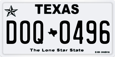 TX license plate DOQ0496