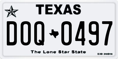 TX license plate DOQ0497