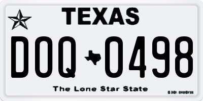 TX license plate DOQ0498