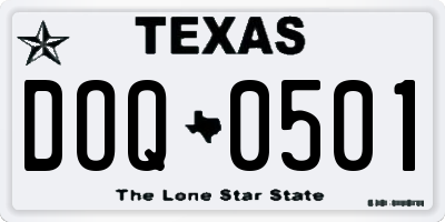 TX license plate DOQ0501