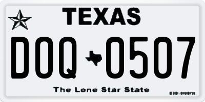 TX license plate DOQ0507