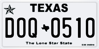 TX license plate DOQ0510