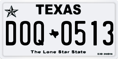 TX license plate DOQ0513