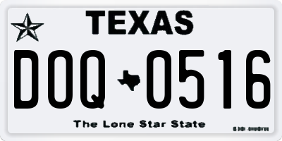TX license plate DOQ0516