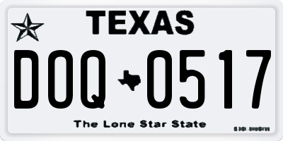 TX license plate DOQ0517